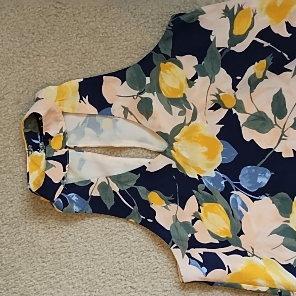 Lulu's Yellow and Blue Floral Mini Dress EUC - Picture 3 of 9